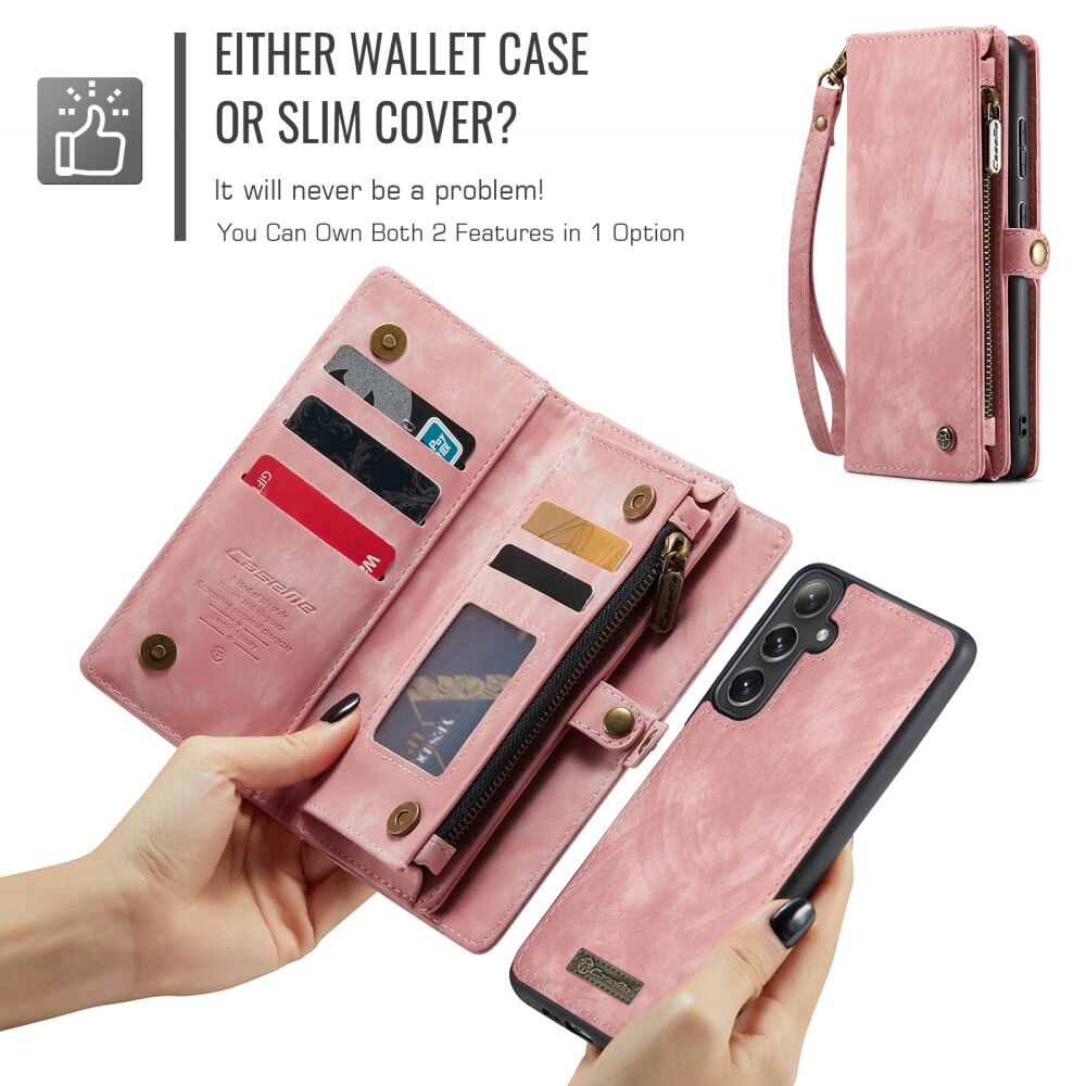 Étui portefeuille multi-cartes Samsung Galaxy S24 FE, Rose