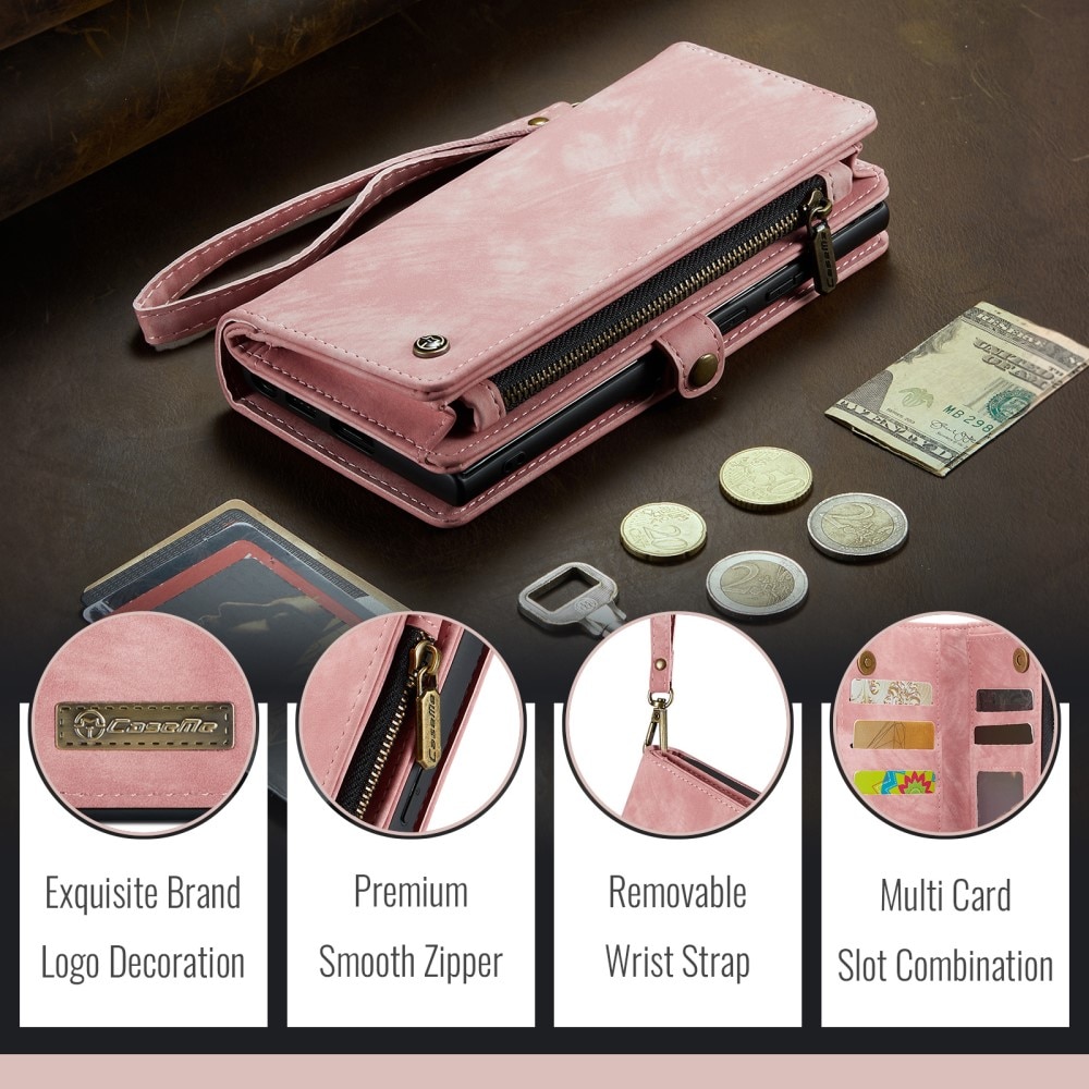 Étui portefeuille multi-cartes Samsung Galaxy S24 FE, Rose