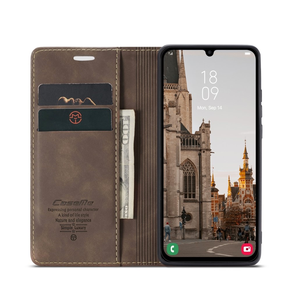Étui portefeuille mince Samsung Galaxy A16, Marron