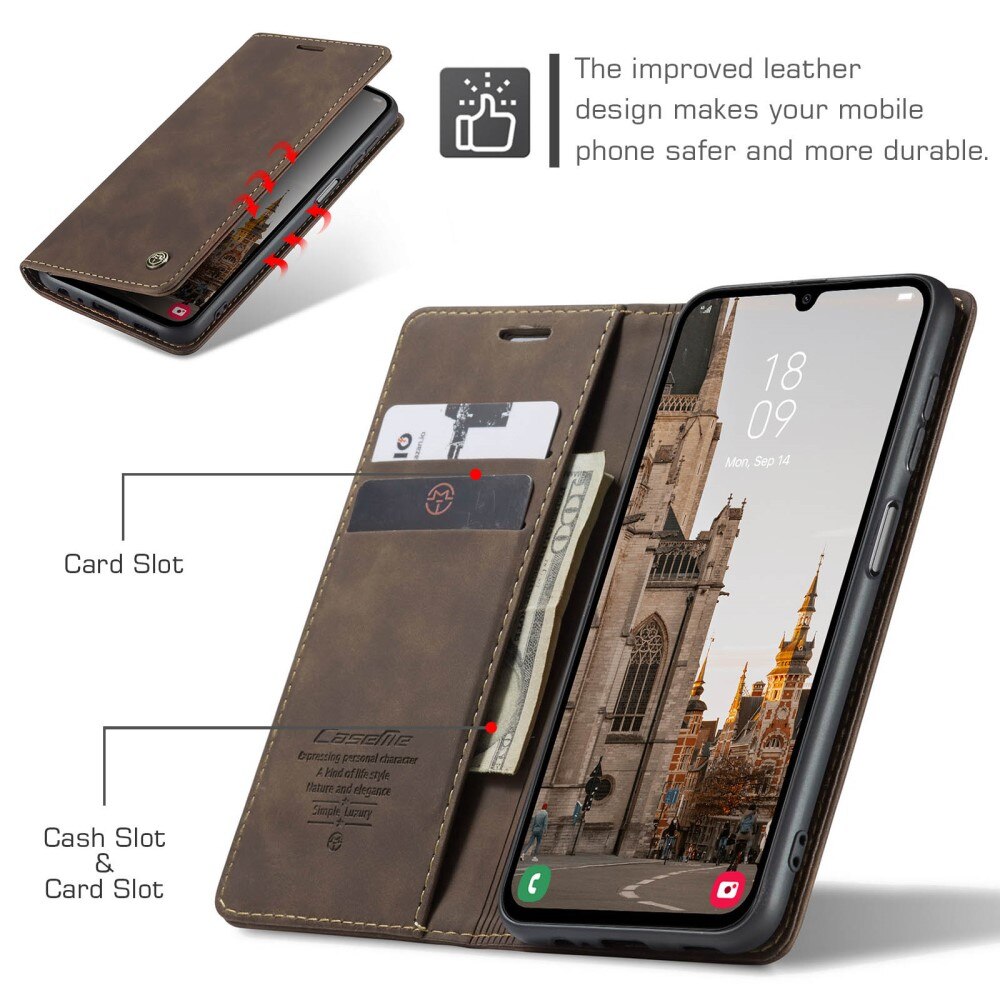 Étui portefeuille mince Samsung Galaxy A16, Marron