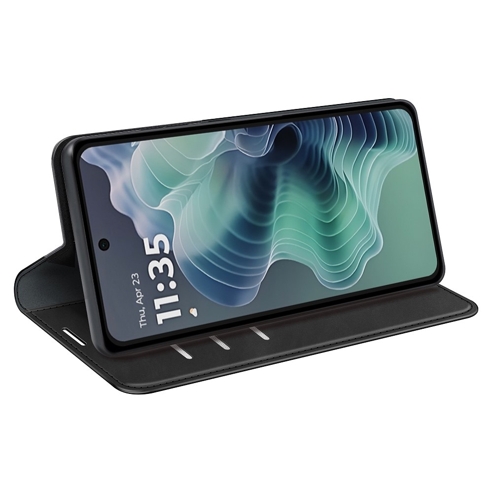 Coque portefeuille mince Motorola Moto G35, Noir
