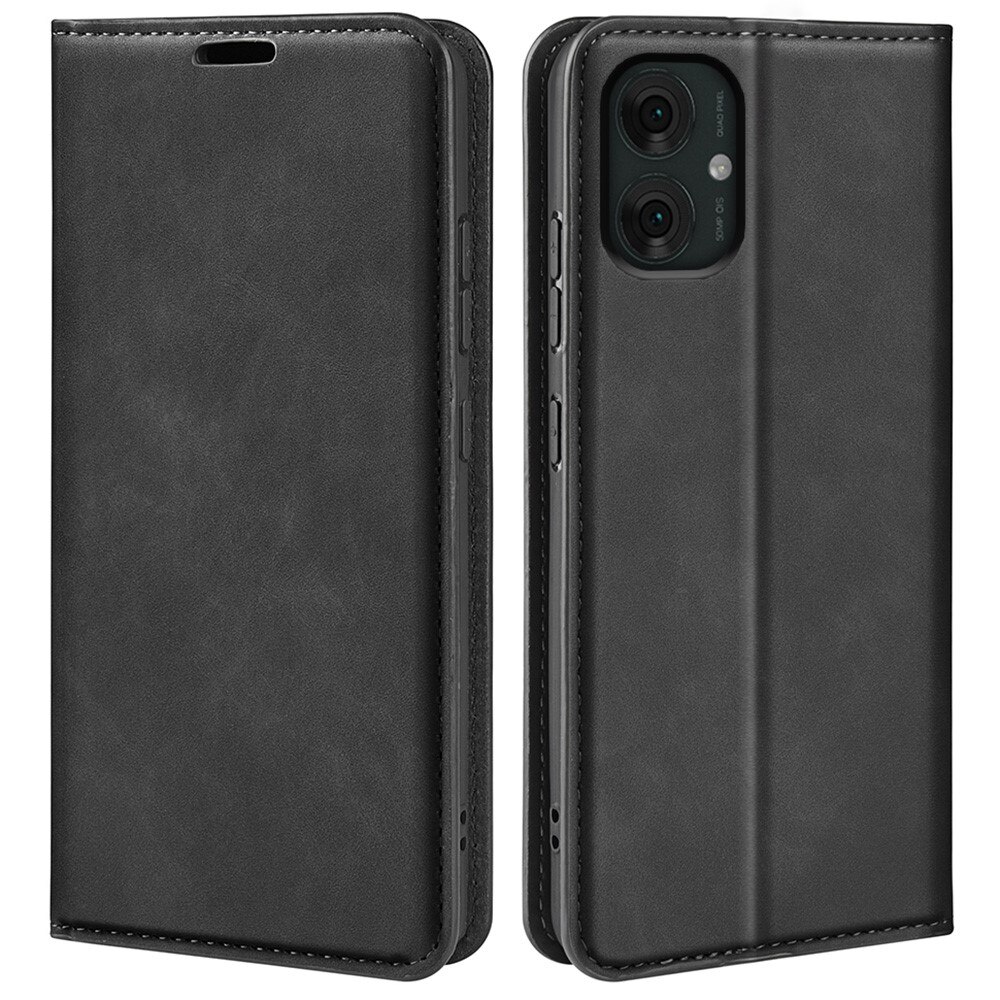 Coque portefeuille mince Motorola Moto G55, Noir