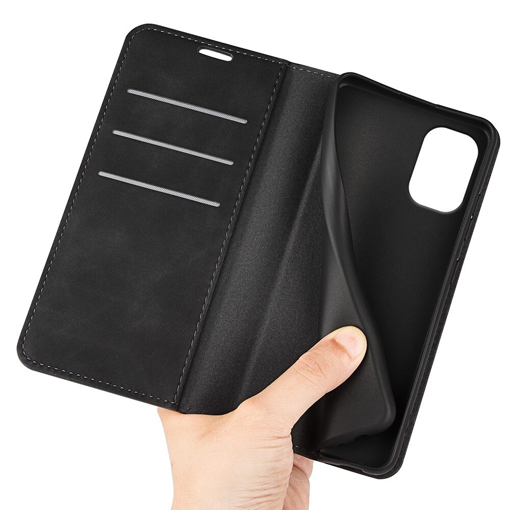 Coque portefeuille mince Motorola Moto G55, Noir