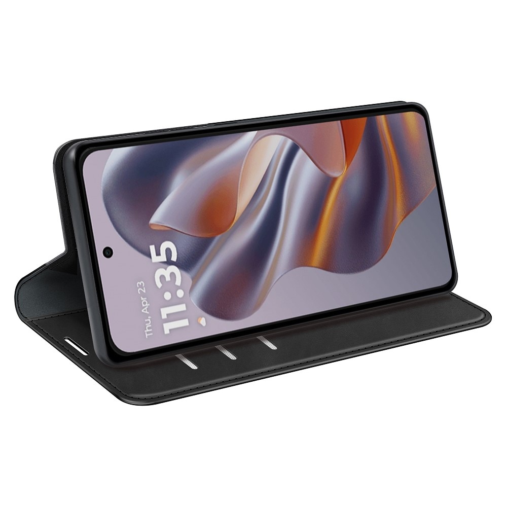 Coque portefeuille mince Motorola Edge 50 Neo, Noir
