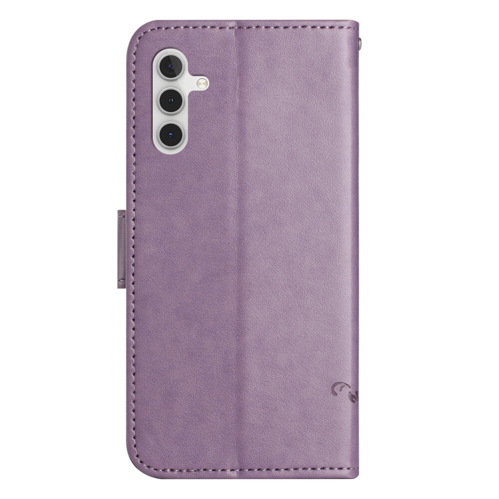 Étui en cuir à papillons pour Samsung Galaxy A36, Violet