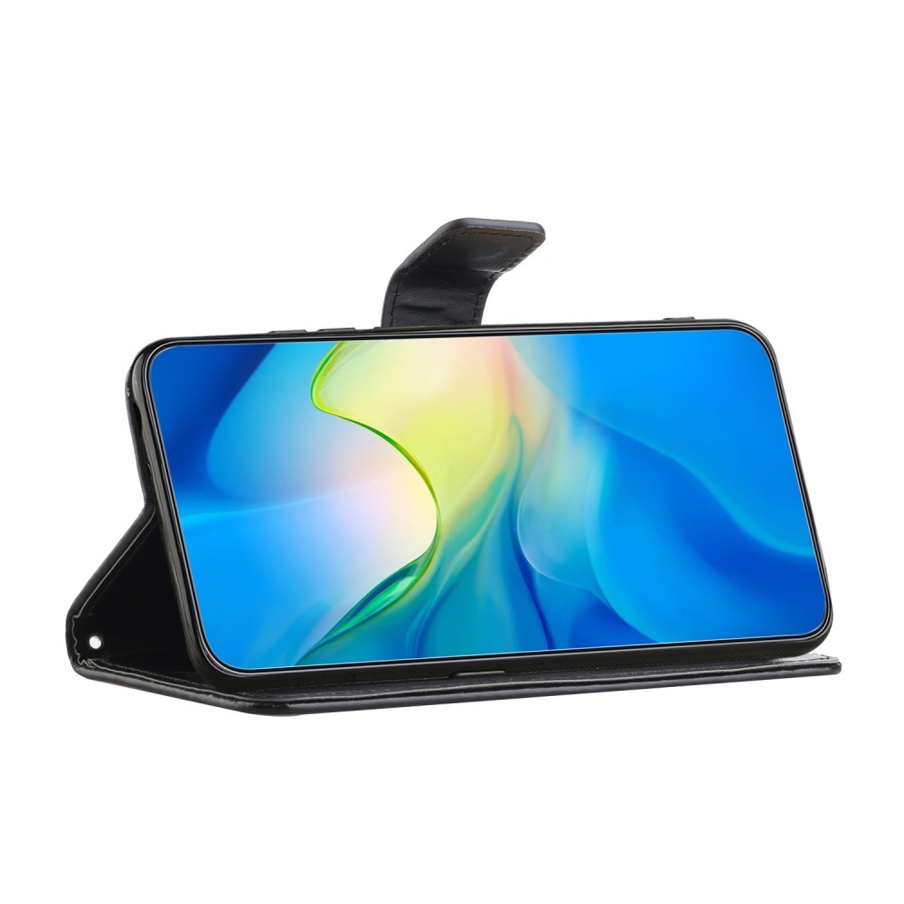 Étui en cuir à papillons pour Samsung Galaxy A36, Noir