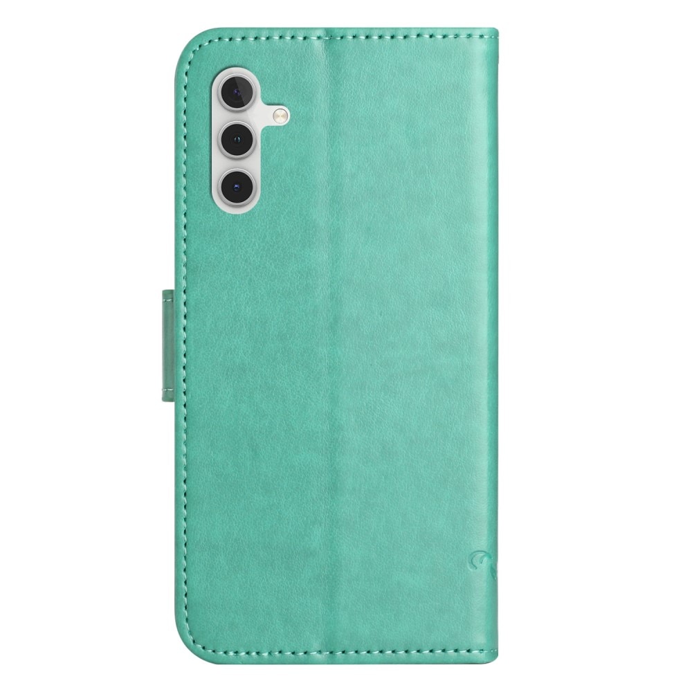Étui en cuir à papillons pour Samsung Galaxy A56, Vert