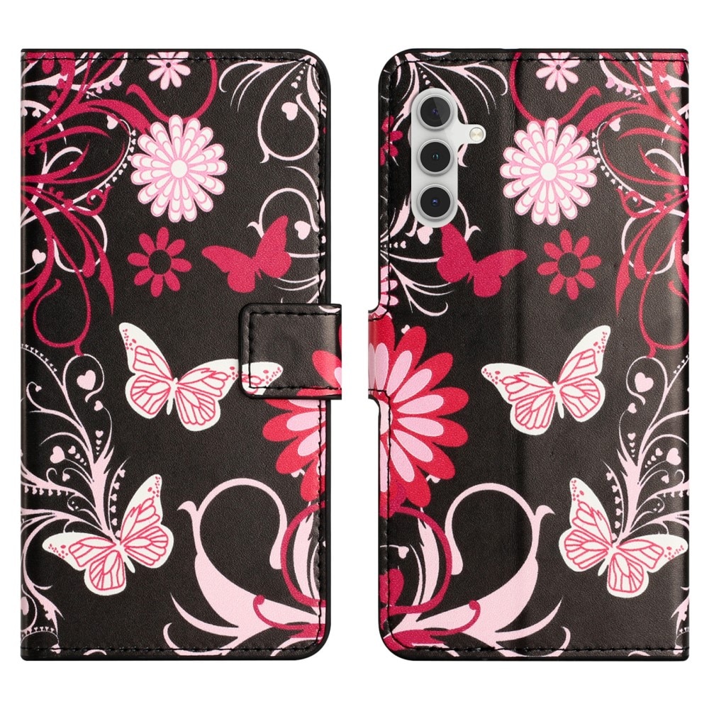 Étui portefeuille Samsung Galaxy A36, Papillon noir