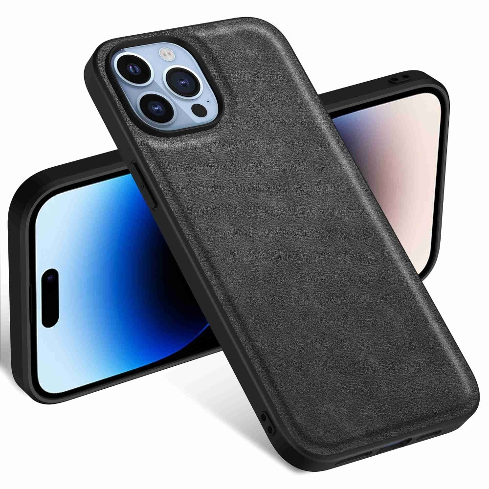 Coque en Cuir iPhone 14 Pro Max Noir