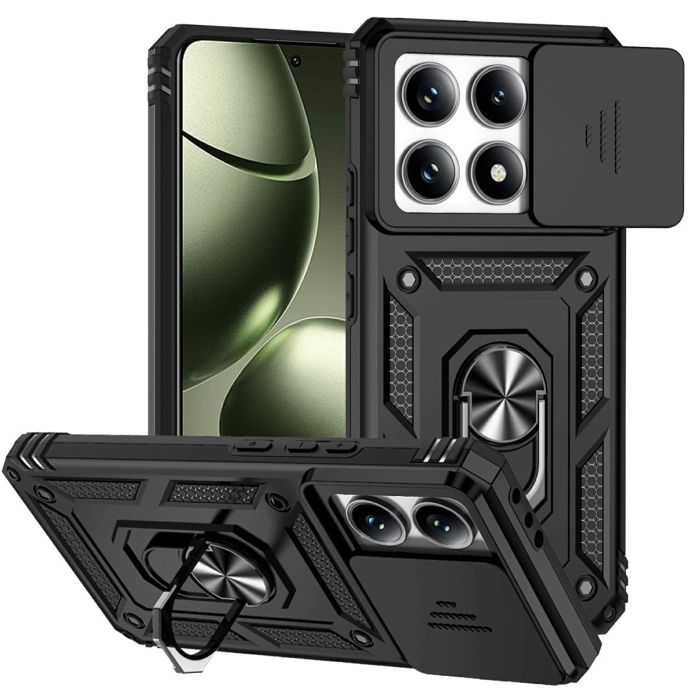 Coque Hybride Ring avec Protège Caméra Xiaomi 14T, Noir