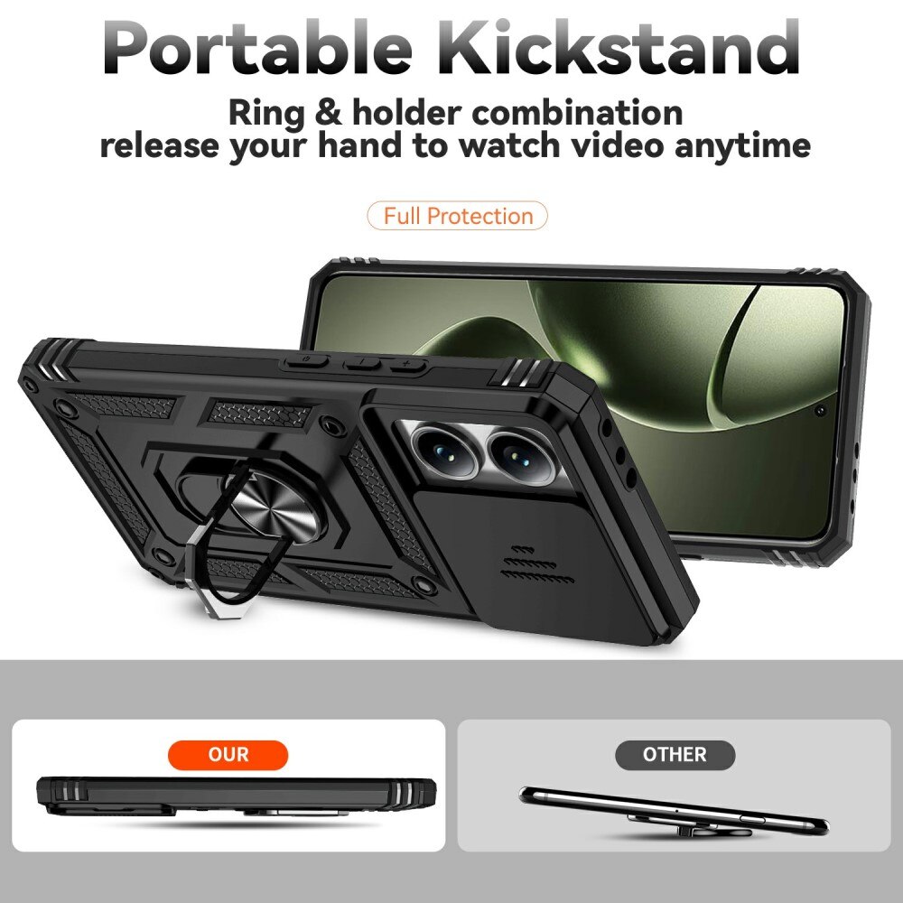 Coque Hybride Ring avec Protège Caméra Xiaomi 14T, Noir