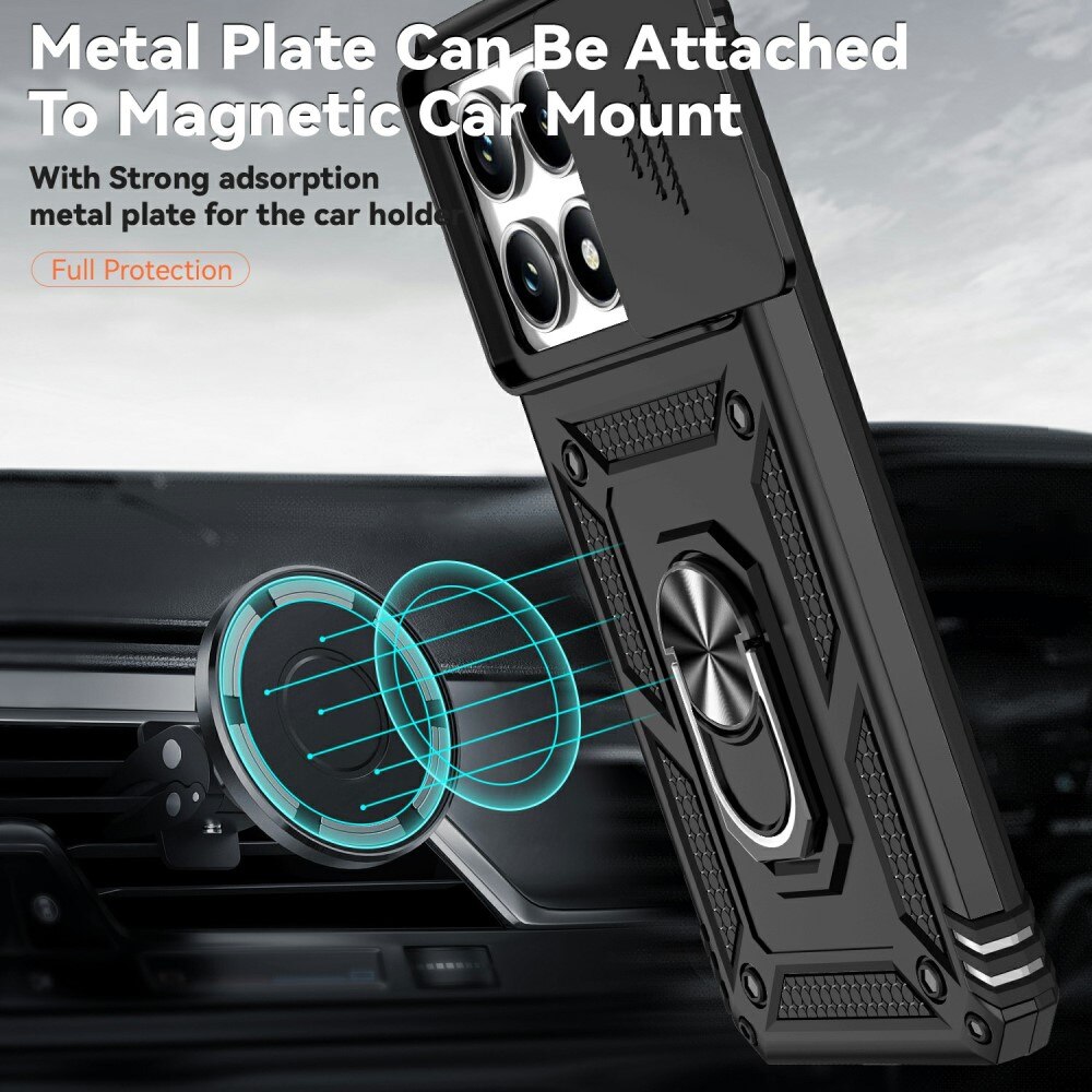 Coque Hybride Ring avec Protège Caméra Xiaomi 14T, Noir