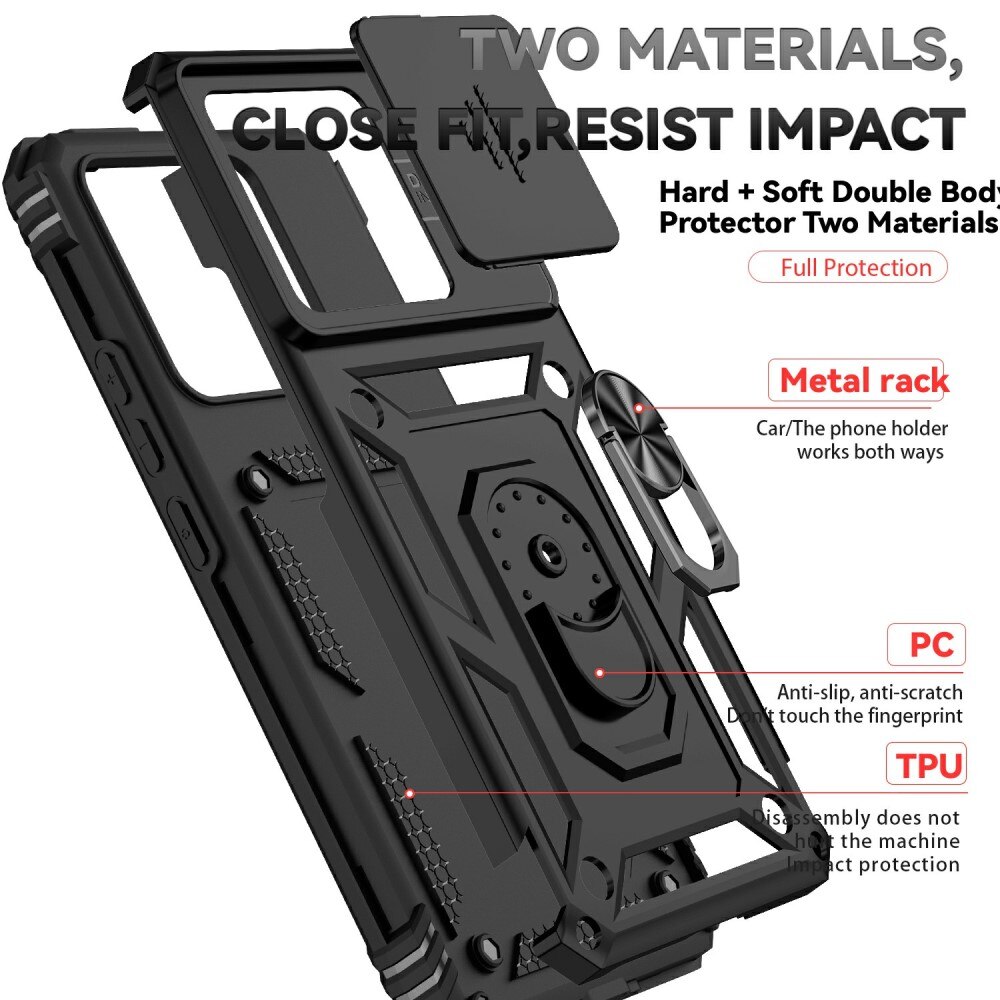 Coque Hybride Ring avec Protège Caméra Xiaomi 14T, Noir