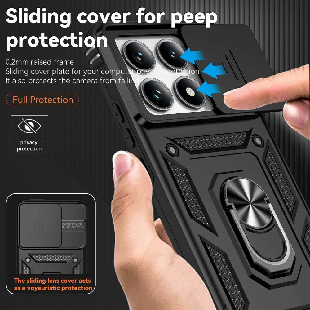 Coque Hybride Ring avec Protège Caméra Xiaomi 14T, Noir