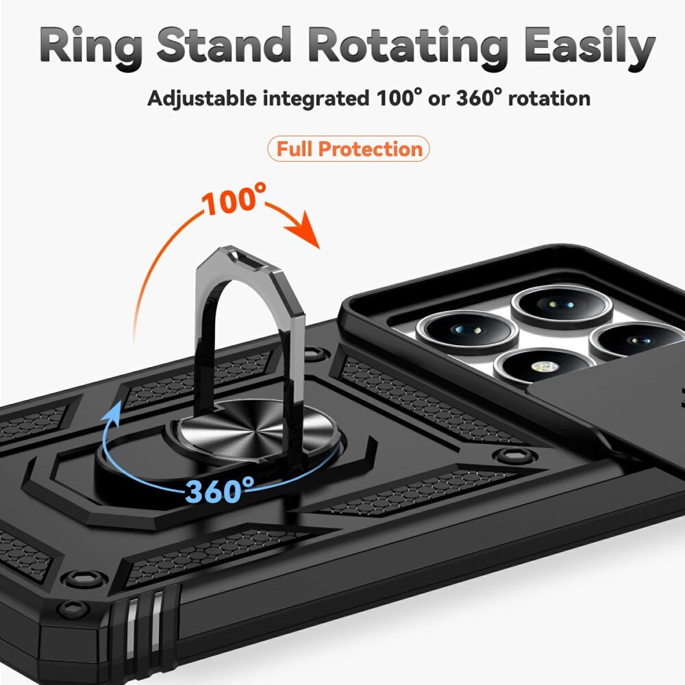 Coque Hybride Ring avec Protège Caméra Xiaomi 14T, Noir