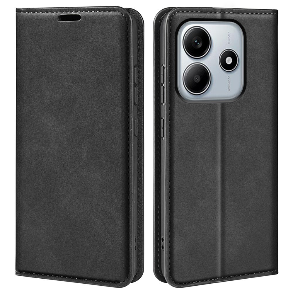 Coque portefeuille mince Xiaomi Redmi Note 14 5G, Noir