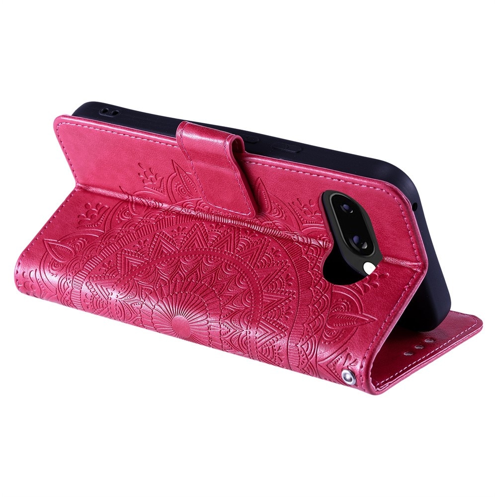 Étui en cuir Mandala Google Pixel 9a, Cerise