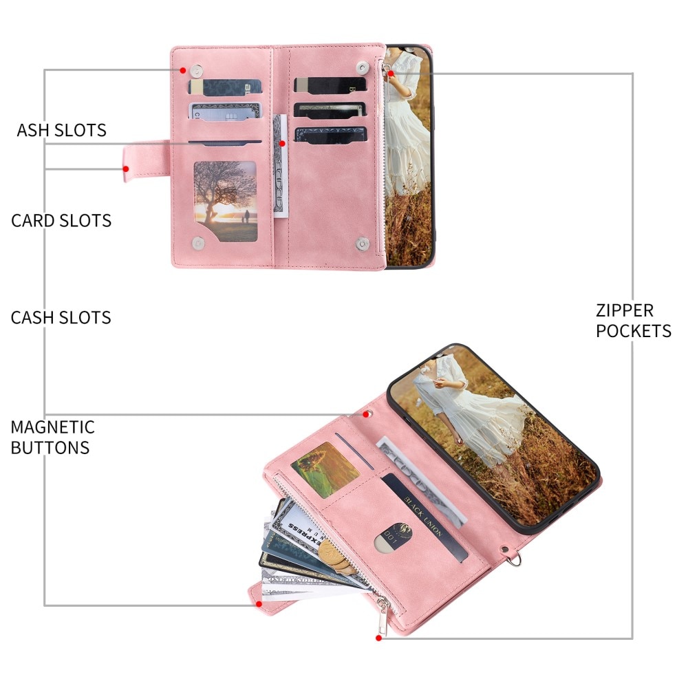 Étui portefeuille matelassée pour Samsung Galaxy A56, Rose