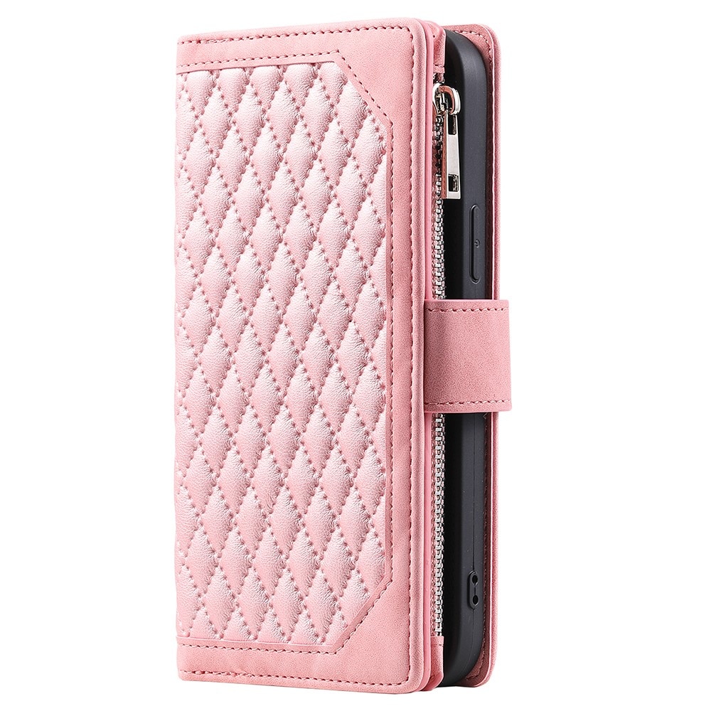 Étui portefeuille matelassée pour Samsung Galaxy A56, Rose