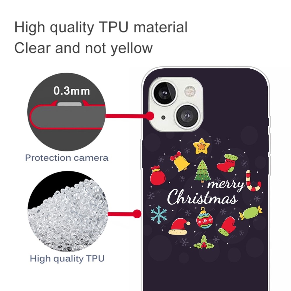 Coque TPU avec Motif de Noël iPhone 14 - Merry Christmas