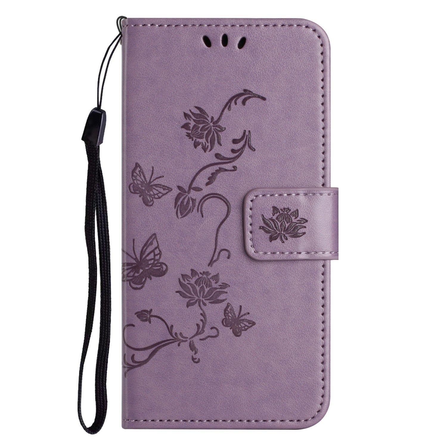 Étui en cuir à papillons pour Samsung Galaxy A17, Violet