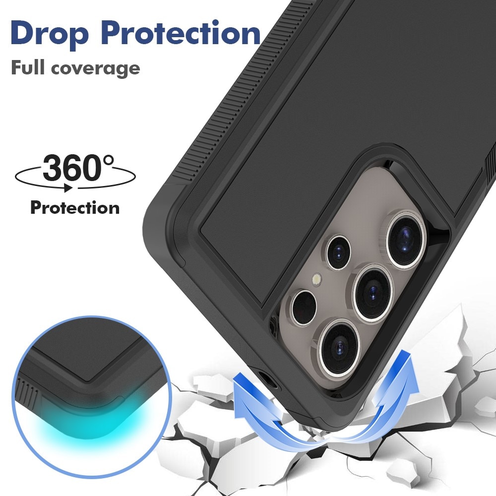 Coque hybride Off-road Samsung Galaxy S25 Ultra, noir