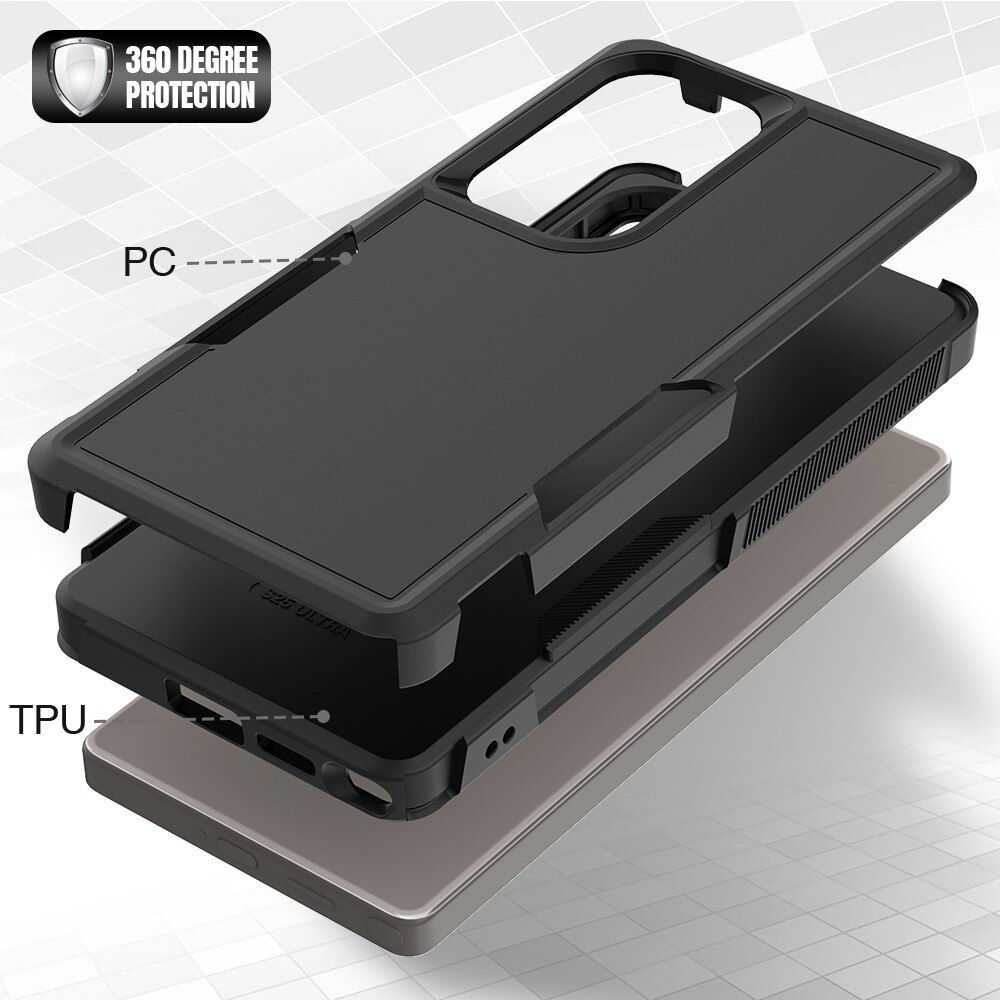 Coque hybride Off-road Samsung Galaxy S25 Ultra, noir