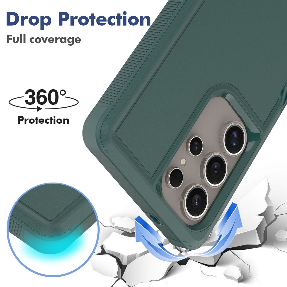 Coque hybride Off-road Samsung Galaxy S25 Ultra, vert