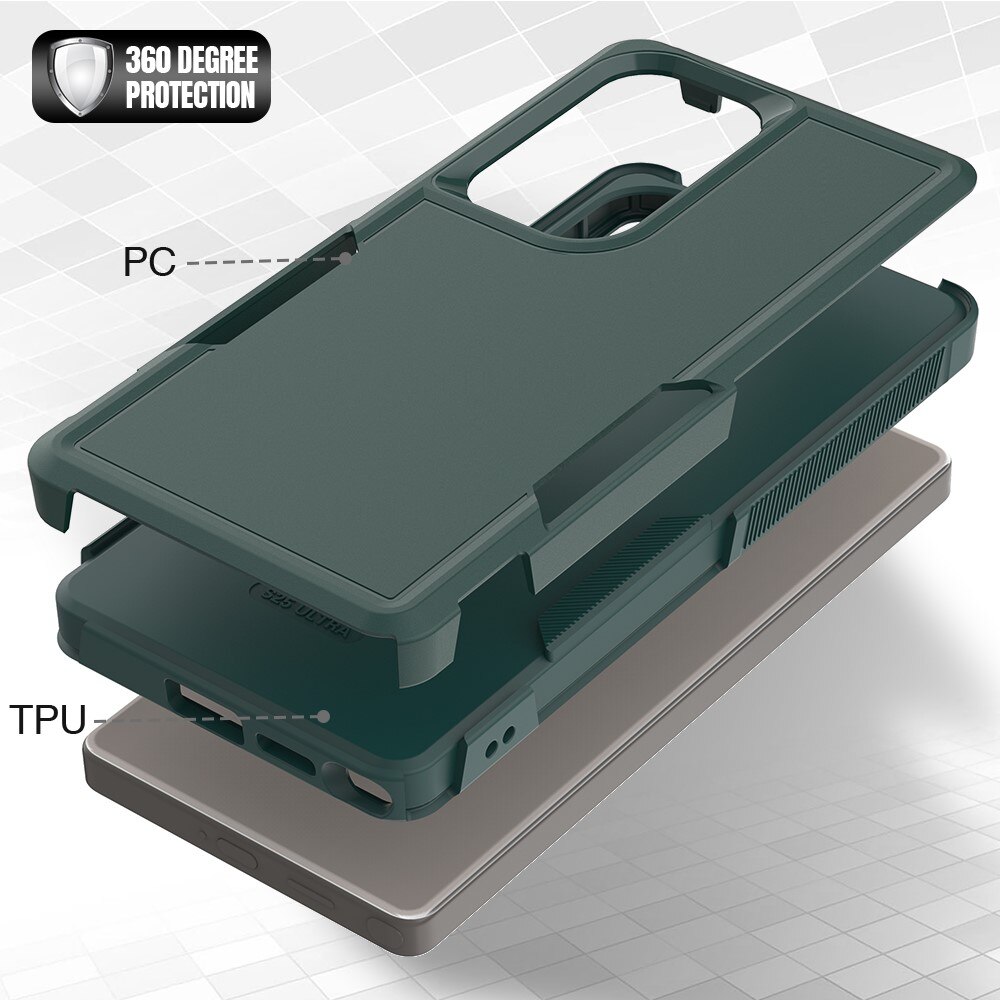 Coque hybride Off-road Samsung Galaxy S25 Ultra, vert