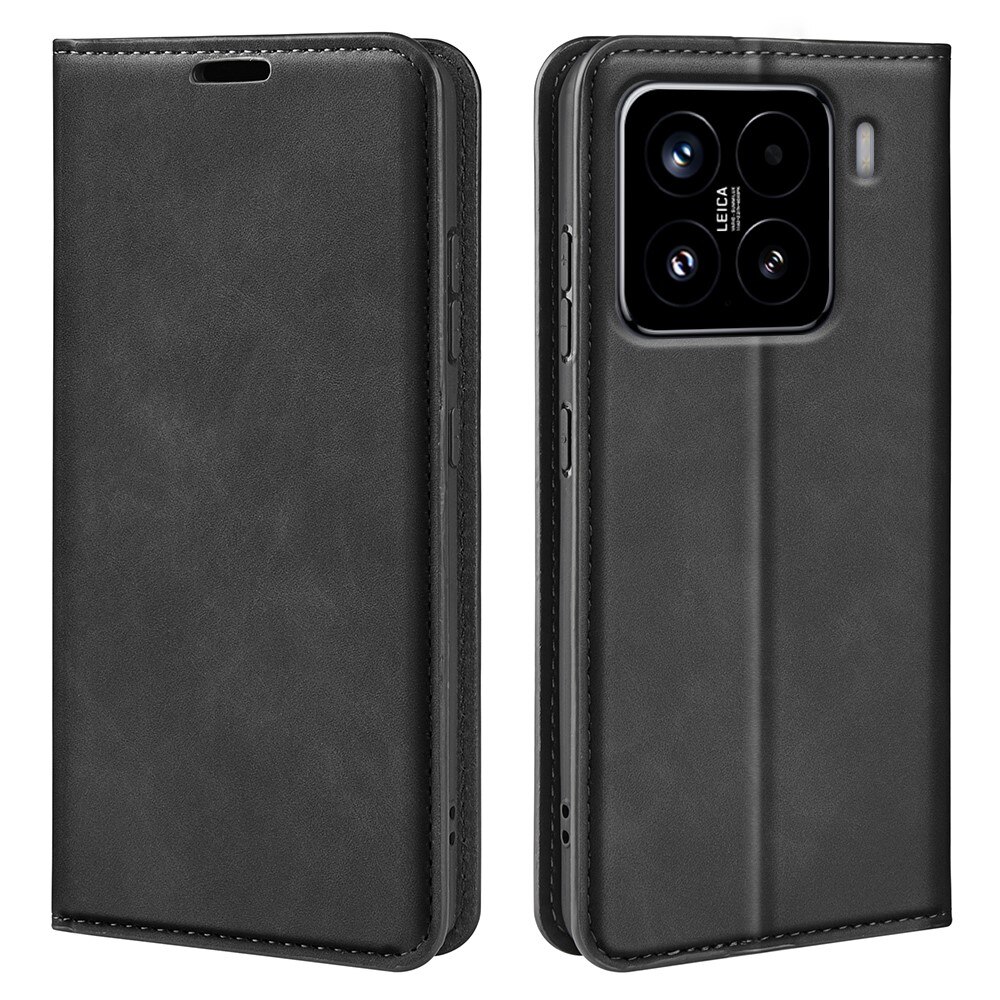 Coque portefeuille mince Xiaomi 15, Noir