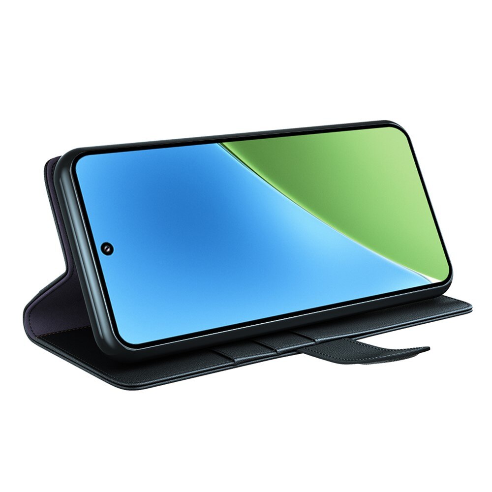 Étui en cuir veritable Xiaomi 15, Noir