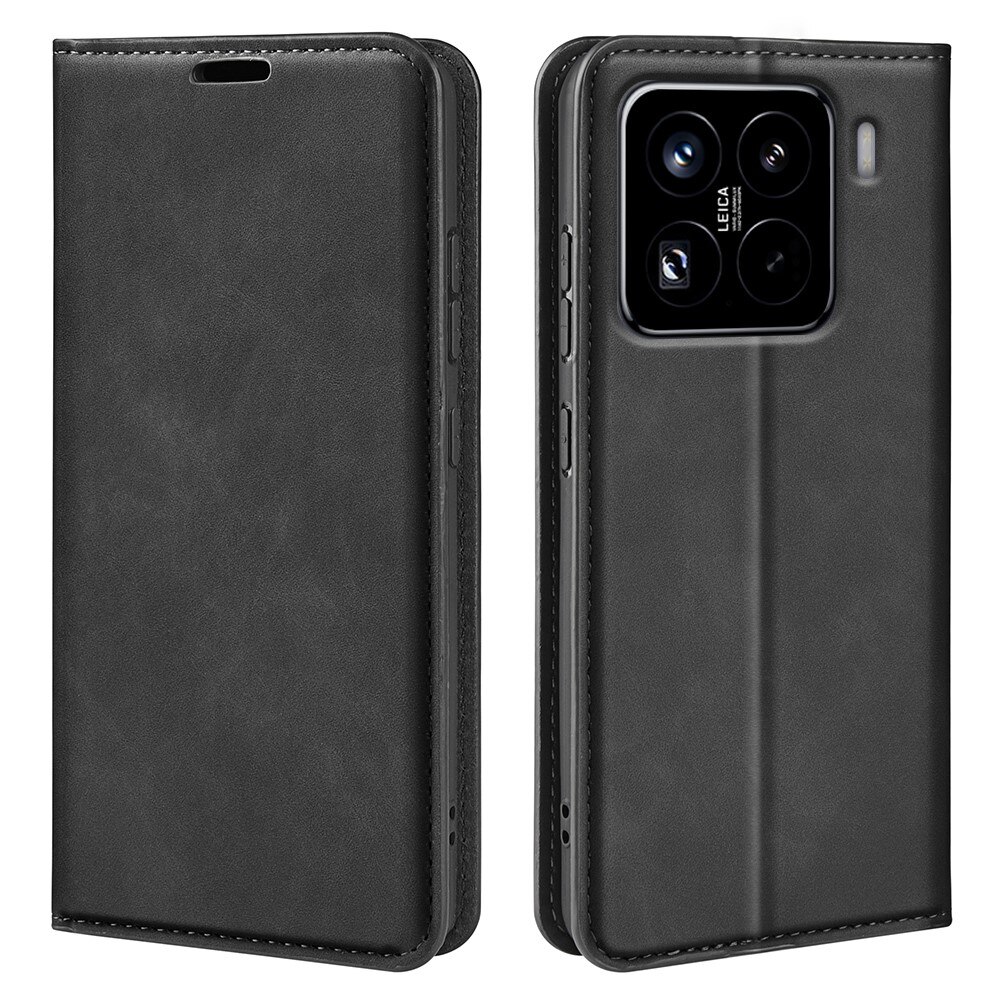 Coque portefeuille mince Xiaomi 15 Pro, Noir