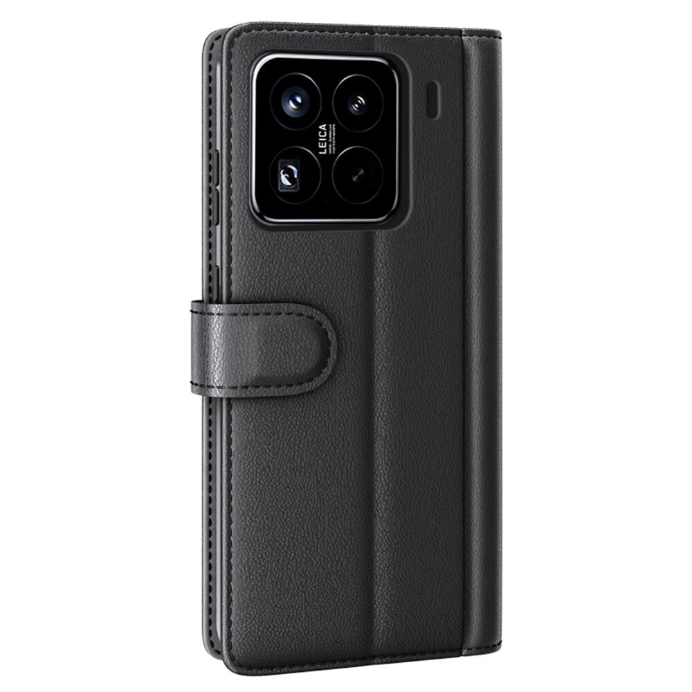 Étui en cuir veritable Xiaomi 15 Pro, Noir
