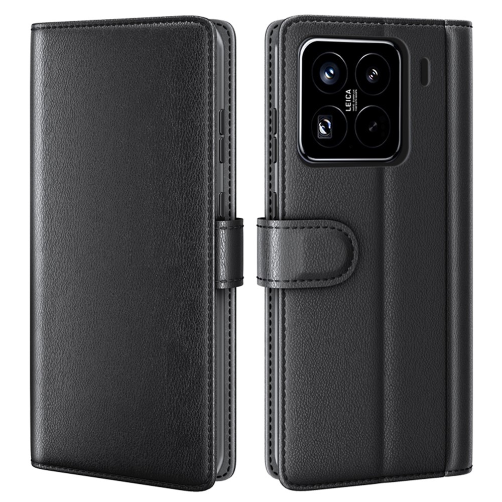 Étui en cuir veritable Xiaomi 15 Pro, Noir