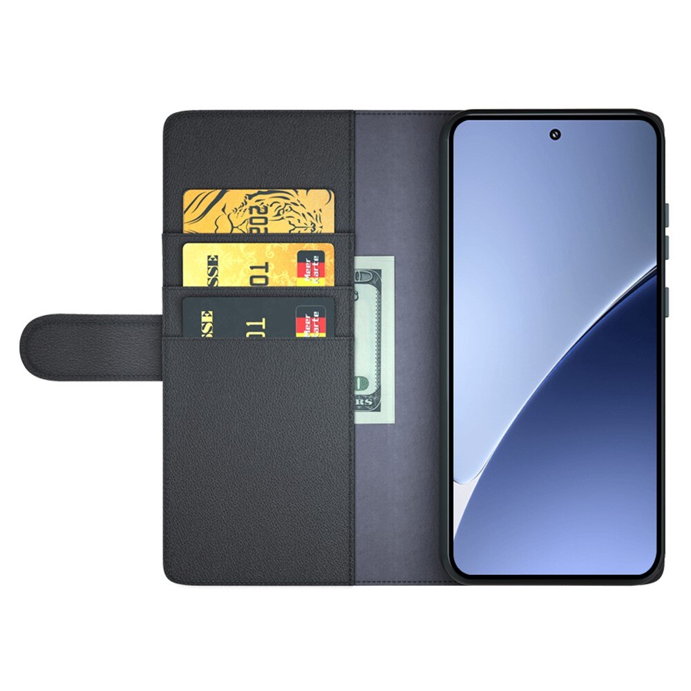 Étui en cuir veritable Xiaomi 15 Pro, Noir