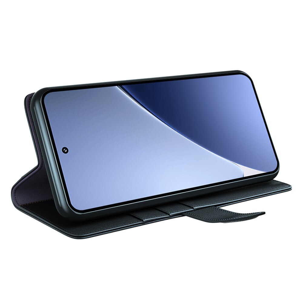 Étui en cuir veritable Xiaomi 15 Pro, Noir