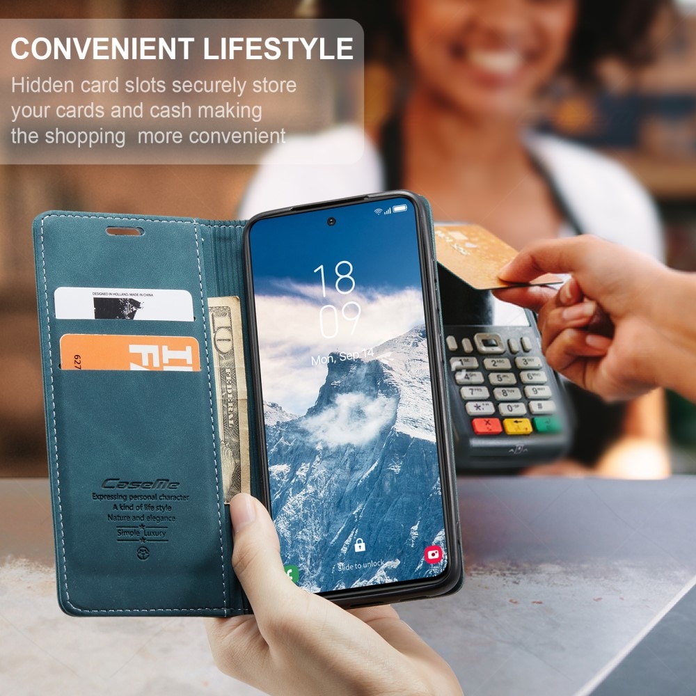 Étui portefeuille mince Samsung Galaxy S25, Bleu