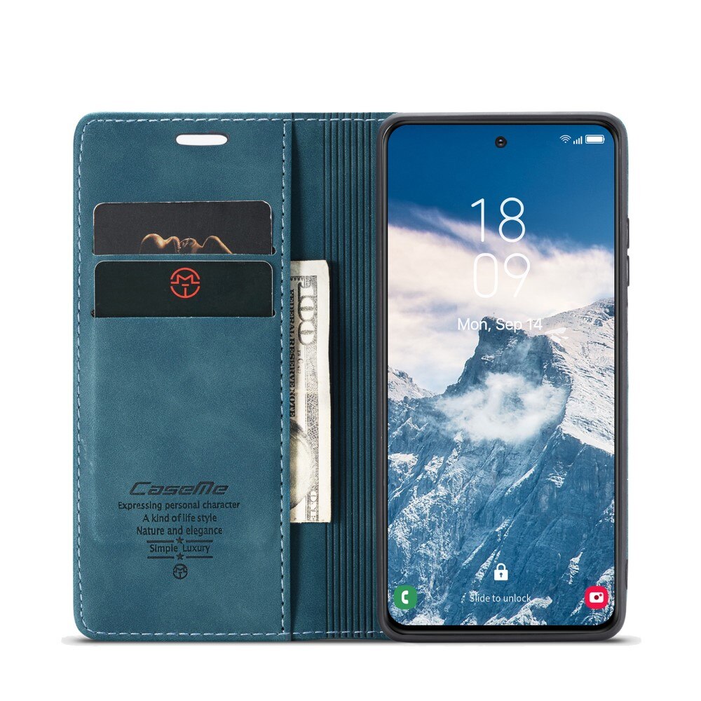 Étui portefeuille mince Samsung Galaxy S25, Bleu