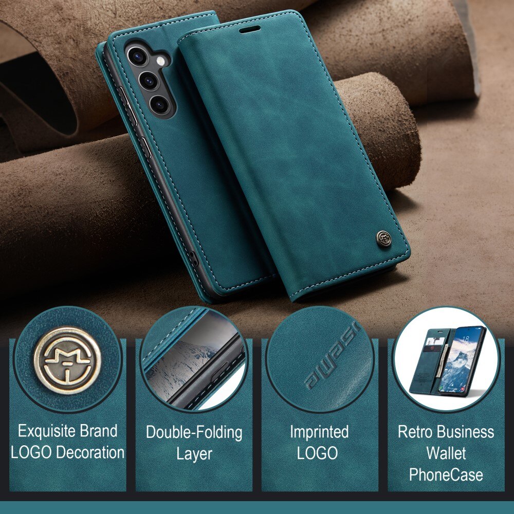 Étui portefeuille mince Samsung Galaxy S25, Bleu