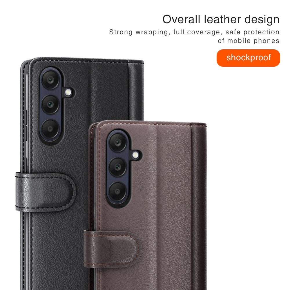 Étui en cuir veritable Samsung Galaxy A26, Noir