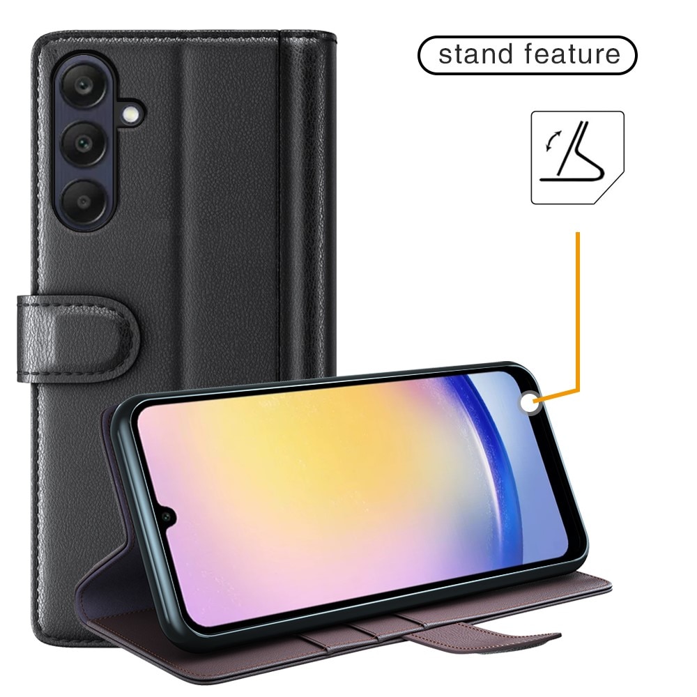 Étui en cuir veritable Samsung Galaxy A26, Noir