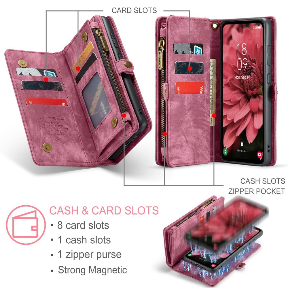Étui portefeuille multi-cartes Samsung Galaxy A36, Rouge