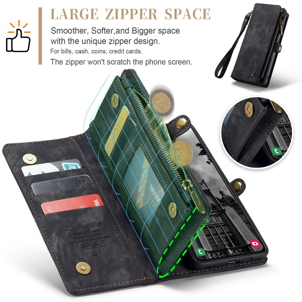 Étui portefeuille multi-cartes Samsung Galaxy S25 Plus, Gris