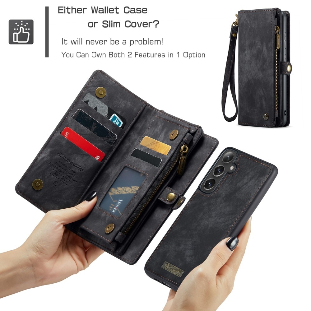 Étui portefeuille multi-cartes Samsung Galaxy S25 Plus, Gris