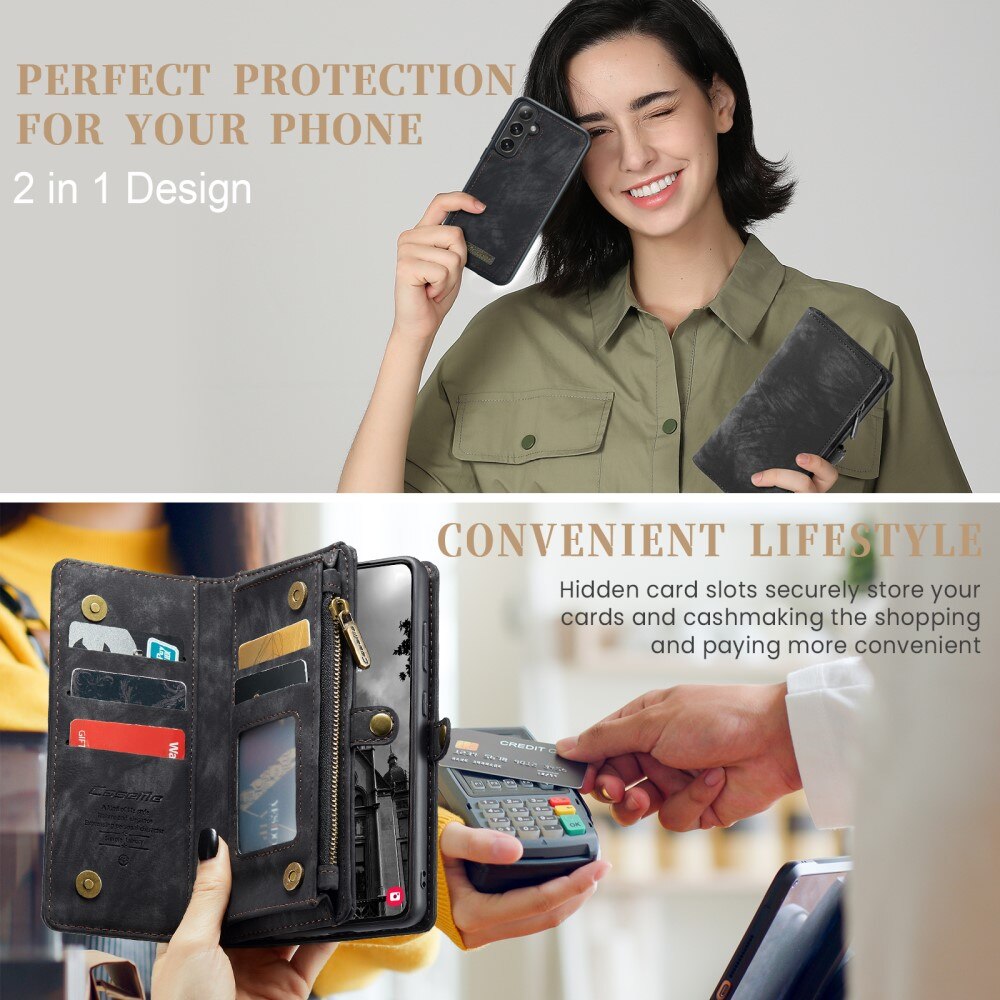 Étui portefeuille multi-cartes Samsung Galaxy S25 Plus, Gris