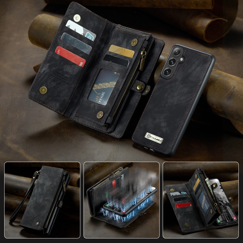 Étui portefeuille multi-cartes Samsung Galaxy S25 Plus, Gris