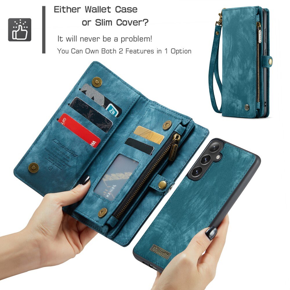 Étui portefeuille multi-cartes Samsung Galaxy S25 Plus, Bleu