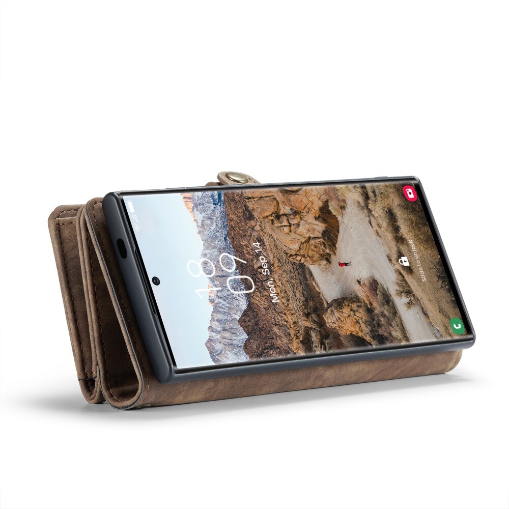 Étui portefeuille multi-cartes Samsung Galaxy S25 Ultra, Marron
