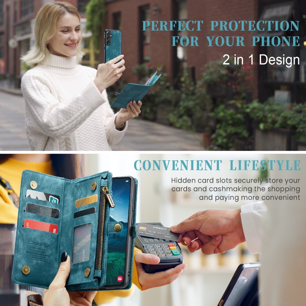 Étui portefeuille multi-cartes Samsung Galaxy S25, Bleu