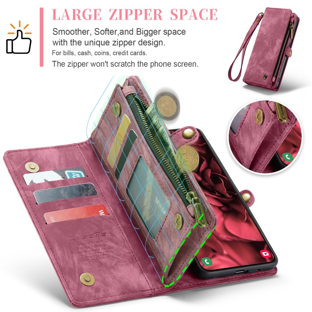 Étui portefeuille multi-cartes Samsung Galaxy S25, Rouge